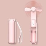 JISULIFE Handheld Mini Fan, 3 IN 1 Hand Fan, Portable USB Rechargeable Small Pocket Fan (Pink)