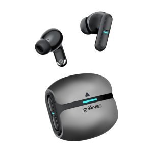 GROOVES Delta Spaceship Inspired Low Latency Gaming,True Bluetooth Gaming Dual Mode, (White, True Wireless)