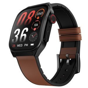 Fire-Boltt ARC 49.8mm (1.96 inch) AMOLED Always On Curved Display Smart Watch, Wreless Charging,(Brown)