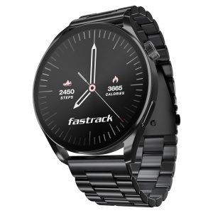 Fastrack Dezire FX1 Luxury Metal Smartwatch with 1.38” UltraVU HD Display with bright Pixel Resolution|60 Hz Fluid Display|Functional Crown|SingleSync BT Calling|AI Voice Assistant|Upto 5 Day Battery  Roll over image to zoom in Fastrack Dezire FX1 Luxury Metal Smartwatch with 1.38” UltraVU HD Display