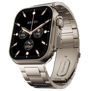 Fire-Boltt Dapper’s 54.61 mm (2.15 inch) IPS Big Screen, GPS Tracking, (Titanium)