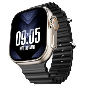 boAt Wave Elevate Smart Watch w/ 1.96" (4.9 cm) Display, BT Calling, Functional Crown, AI Voice Assistant,Active Black