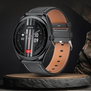 Pebble Royale Legend 1.43" AMOLED Display, Slimmest Design, Bluetooth Calling, Premium Built, Black